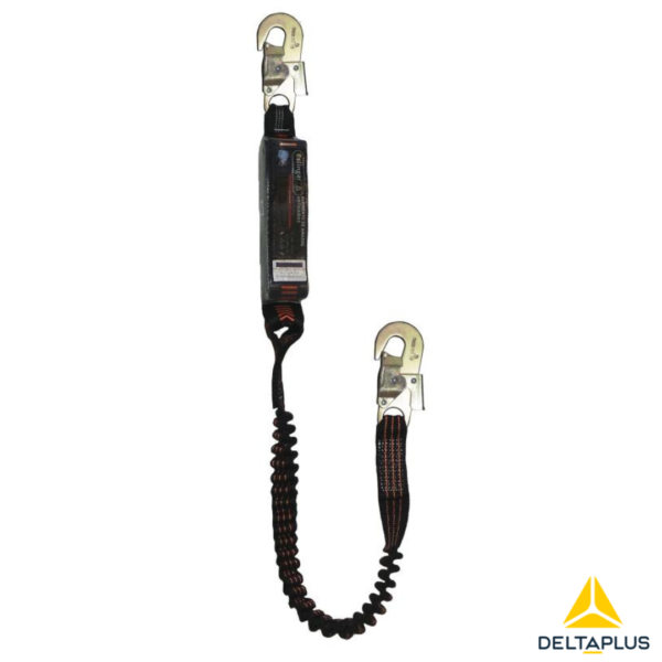 Cabo Anticaídas de 1.5m en Cinta Elastizada C/Amortiguador y Mosquetón de 18 mm  CV21EA Deltaplus