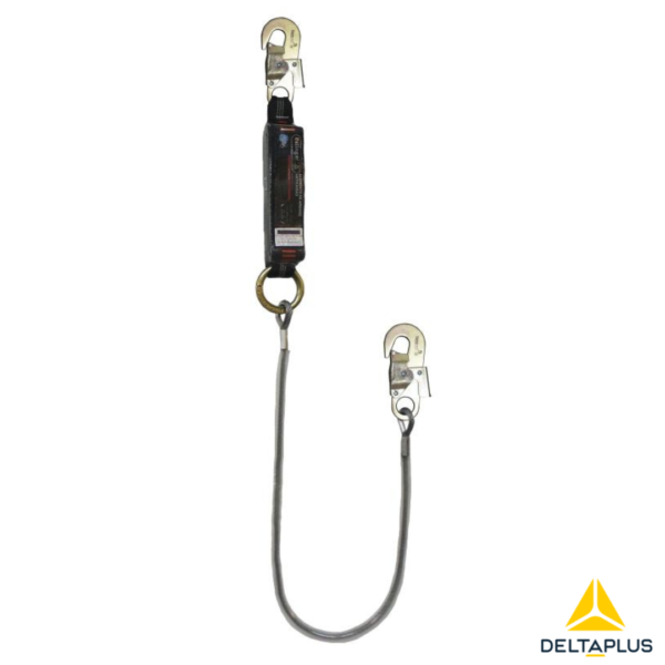 Cabo Anticaídas en Cable de Acero C/Amortiguador y Mosquetón de 18 mm CVS118 Deltaplus
