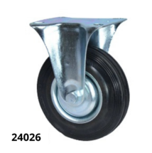 Rueda Chapa y Goma con Rodillos - Serie M Liviana C/Soporte Fijo N24026