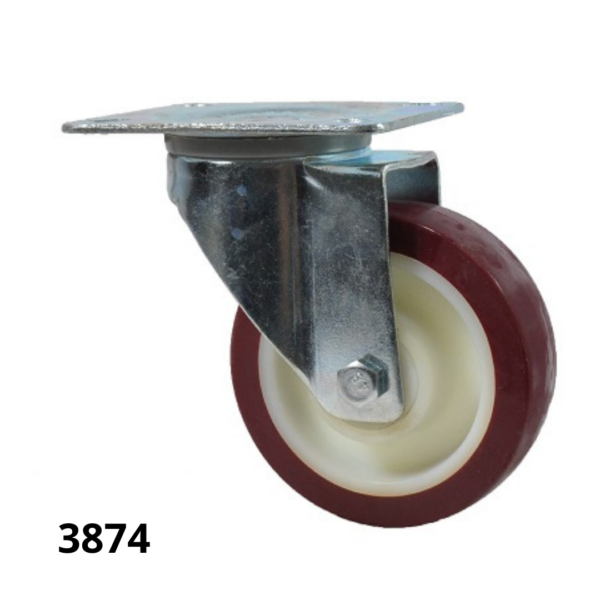 Rueda Nylon y Poliuretano Serie M Reforzada C/Soporte giratorio N3874